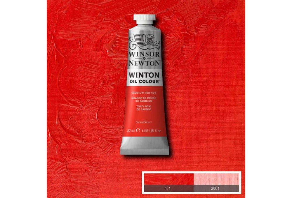 Выкраска масляной краски Winton Красный кадмий (Cadmium red hue)