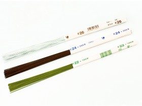 Японская проволока для цветов №22 в бумажной обмотке зеленая, 36 см, 100 шт
