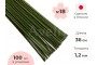 Японская проволока для цветов №18 в бумажной обмотке зеленая, 36 см, 100 шт